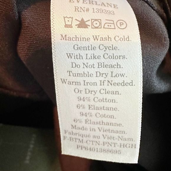 Everlane The Side Zip Stretch Cotton Work Pants Black Size 2 - Picture 6 of 13